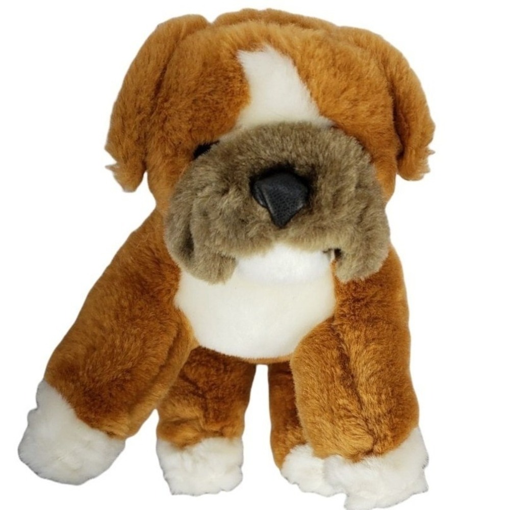 Melissa & Doug Lifelike & Lovable Boxer Puppy Plush Stuffed Animal Brown White
